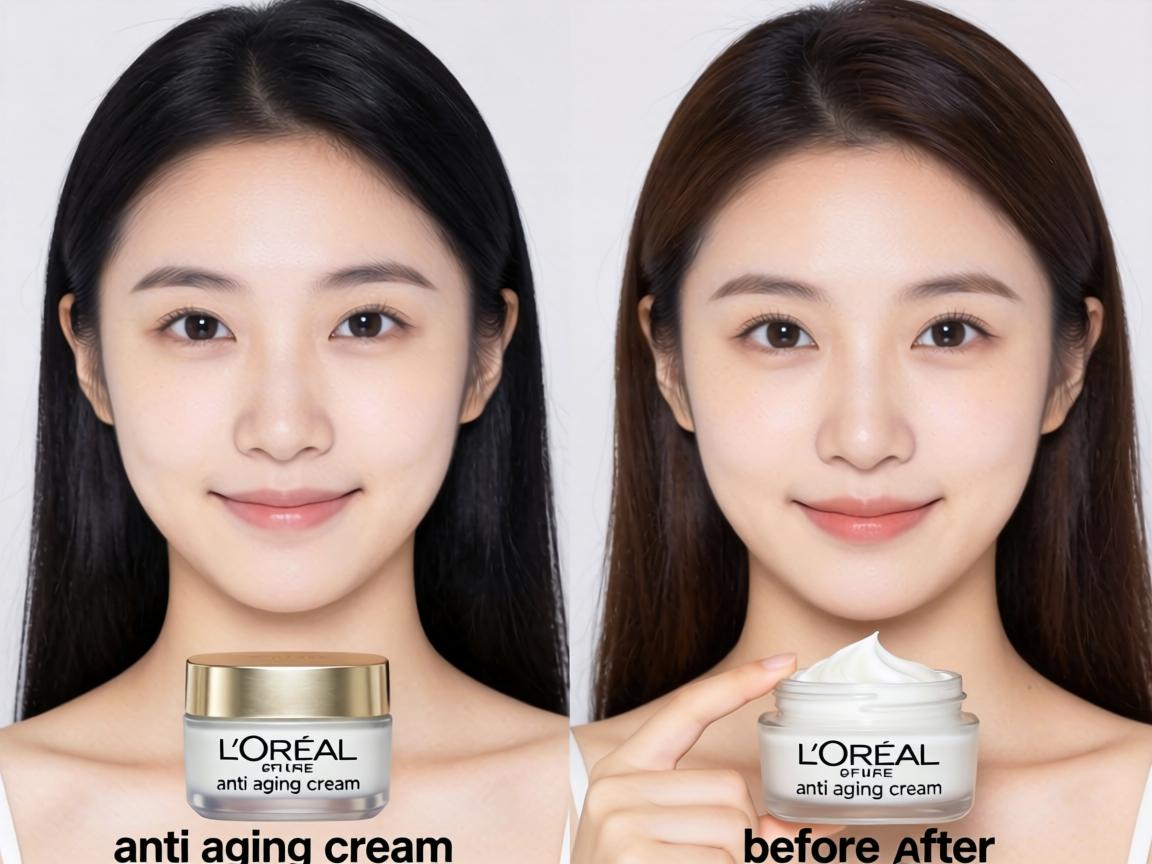 affordable L'Oreal anti aging cream before and after