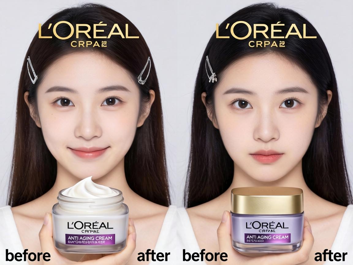 affordable L'Oreal anti aging cream before and after