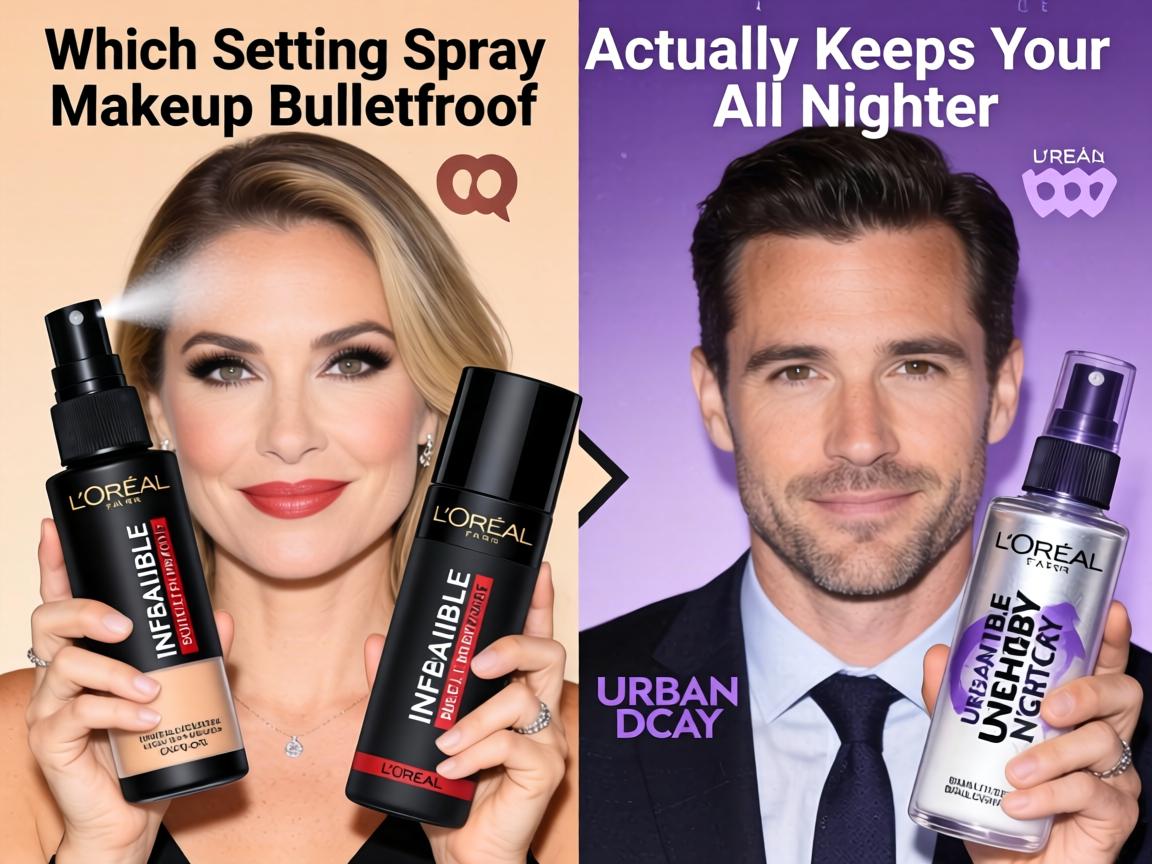 Which Setting Spray Actually Keeps Your Makeup Bulletproof_ L'Oréal Infallible or Urban Decay All Nighter_