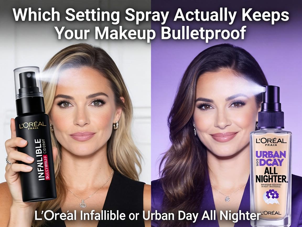 Which Setting Spray Actually Keeps Your Makeup Bulletproof_ L'Oréal Infallible or Urban Decay All Nighter_