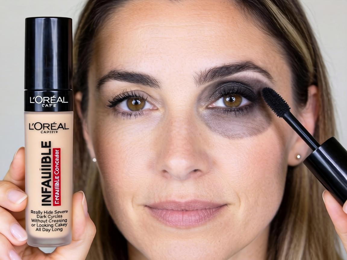 Can L'Oréal Infallible Concealer Really Hide Severe Dark Circles Without Creasing or Looking Cakey All Day Long_