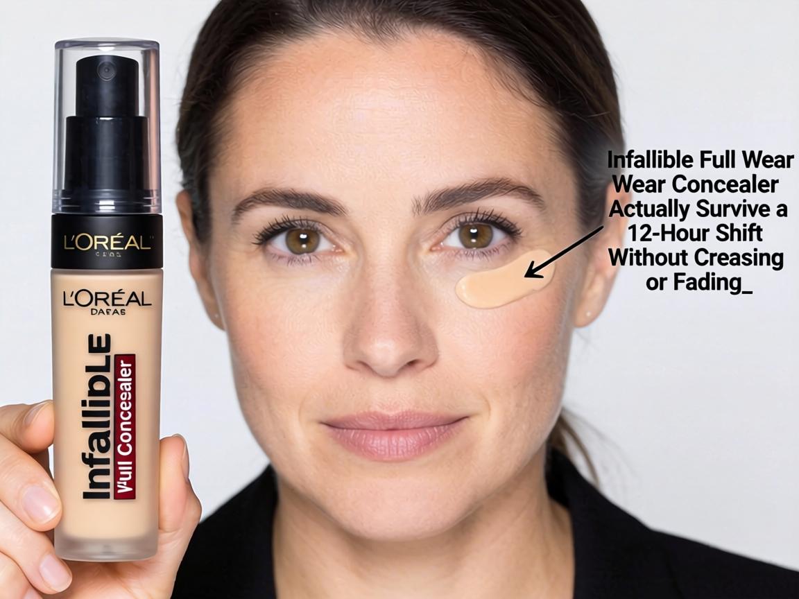 Does L'Oréal's Infallible Full Wear Concealer Actually Survive a 12-Hour Shift Without Creasing or Fading_