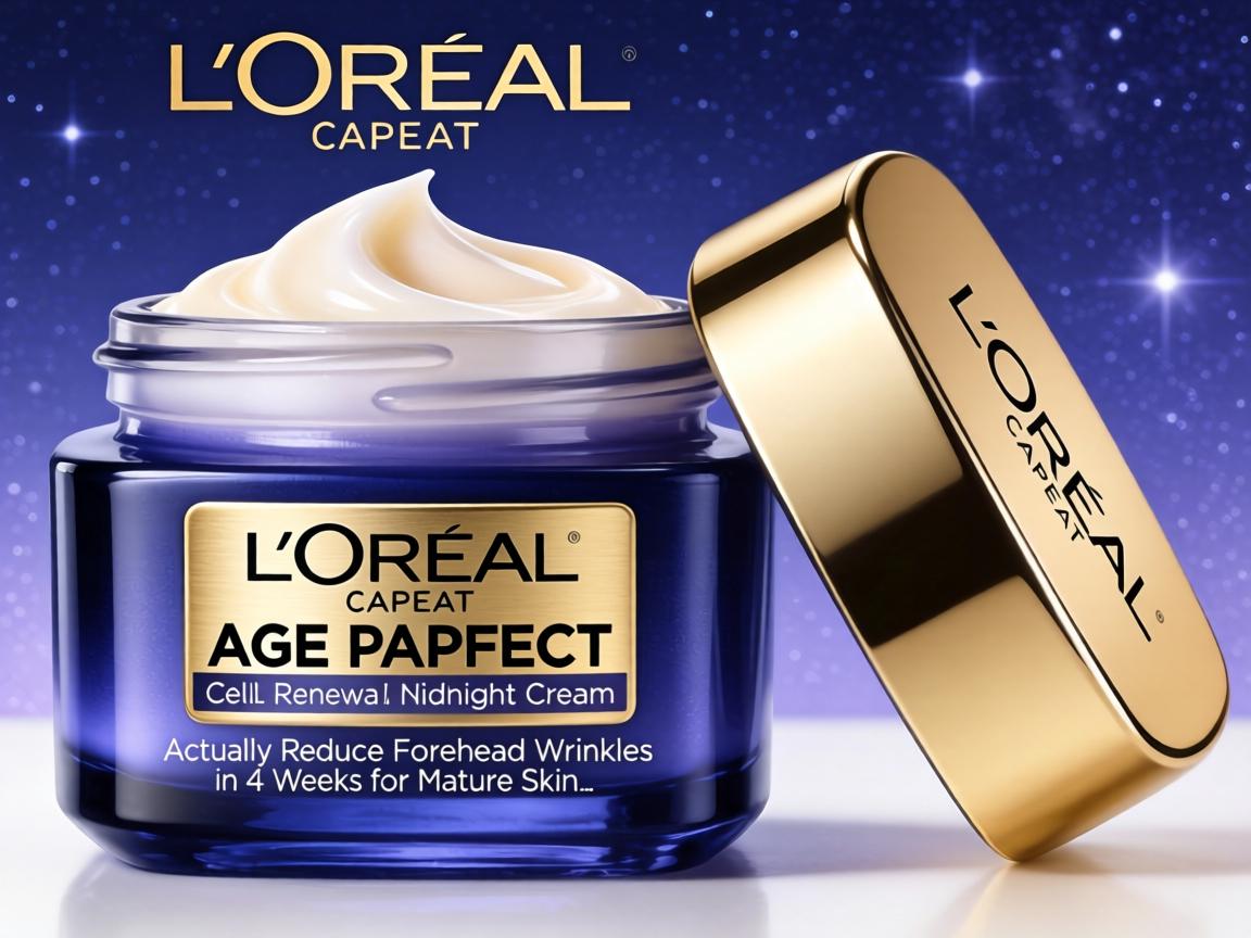 Does L'Oreal Age Perfect Cell Renewal Midnight Cream Actually Reduce Forehead Wrinkles in 4 Weeks for Mature Skin_