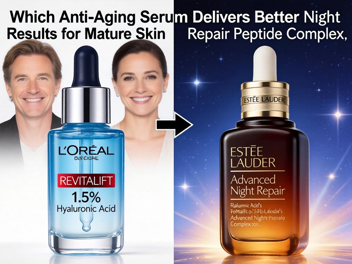 Which Anti-Aging Serum Delivers Better Results for Mature Skin_ L'Oréal Revitalift's 1.5% Hyaluronic Acid or Estée Lauder's Advanced Night Repair Peptide Complex_