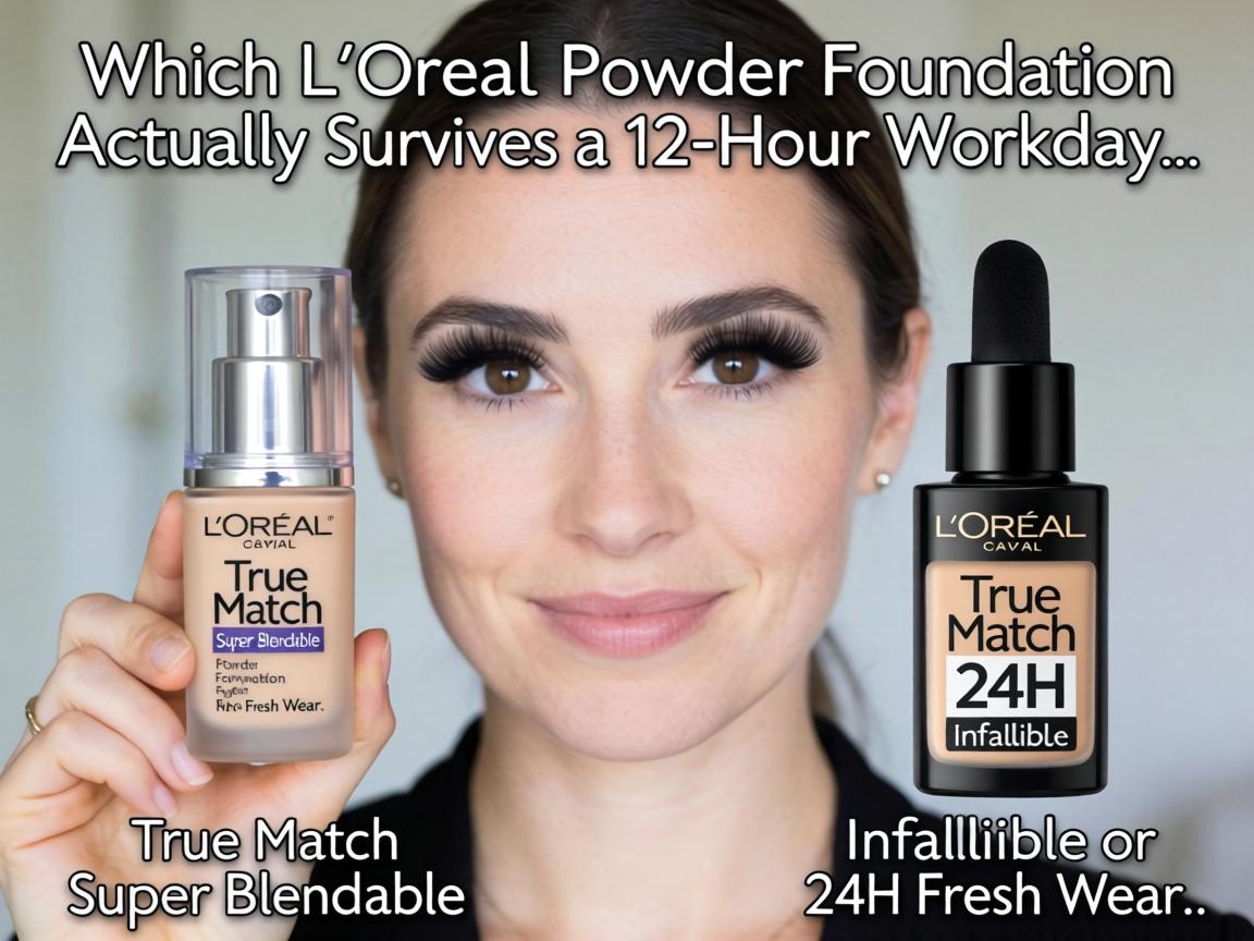 Which L'Oréal Powder Foundation Actually Survives a 12-Hour Workday_ True Match Super Blendable or Infallible 24H Fresh Wear_