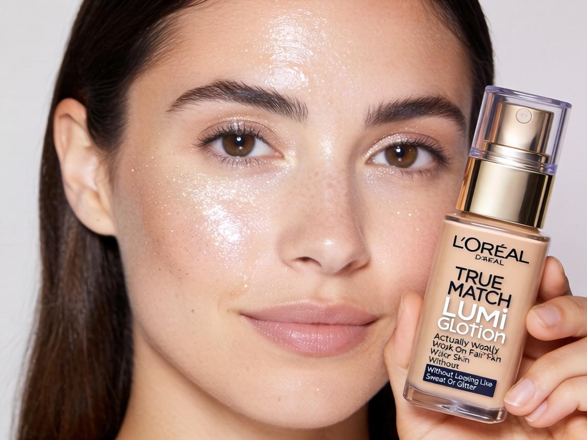 Does L'Oréal True Match Lumi Glotion Actually Work On Fair Skin Without Looking Like Sweat Or Glitter_