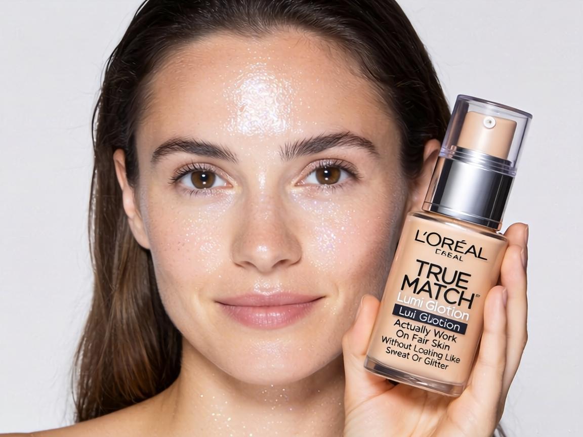 Does L'Oréal True Match Lumi Glotion Actually Work On Fair Skin Without Looking Like Sweat Or Glitter_