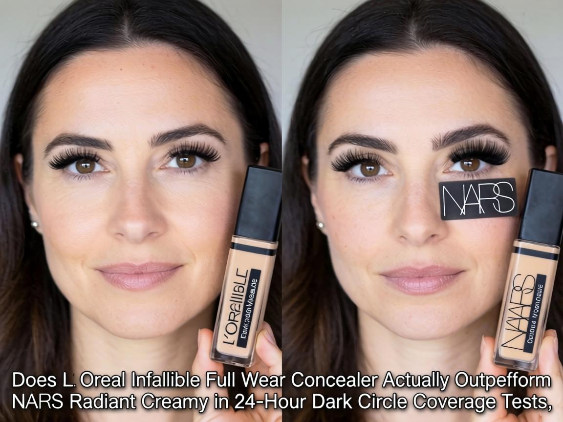 Does L'Oréal Infallible Full Wear Concealer Actually Outperform NARS Radiant Creamy in 24-Hour Dark Circle Coverage Tests_