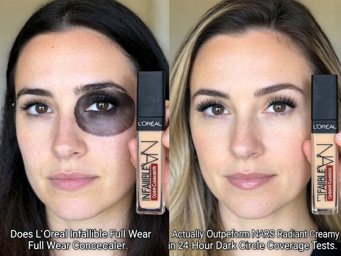 Does L'Oréal Infallible Full Wear Concealer Actually Outperform NARS Radiant Creamy in 24-Hour Dark Circle Coverage Tests_