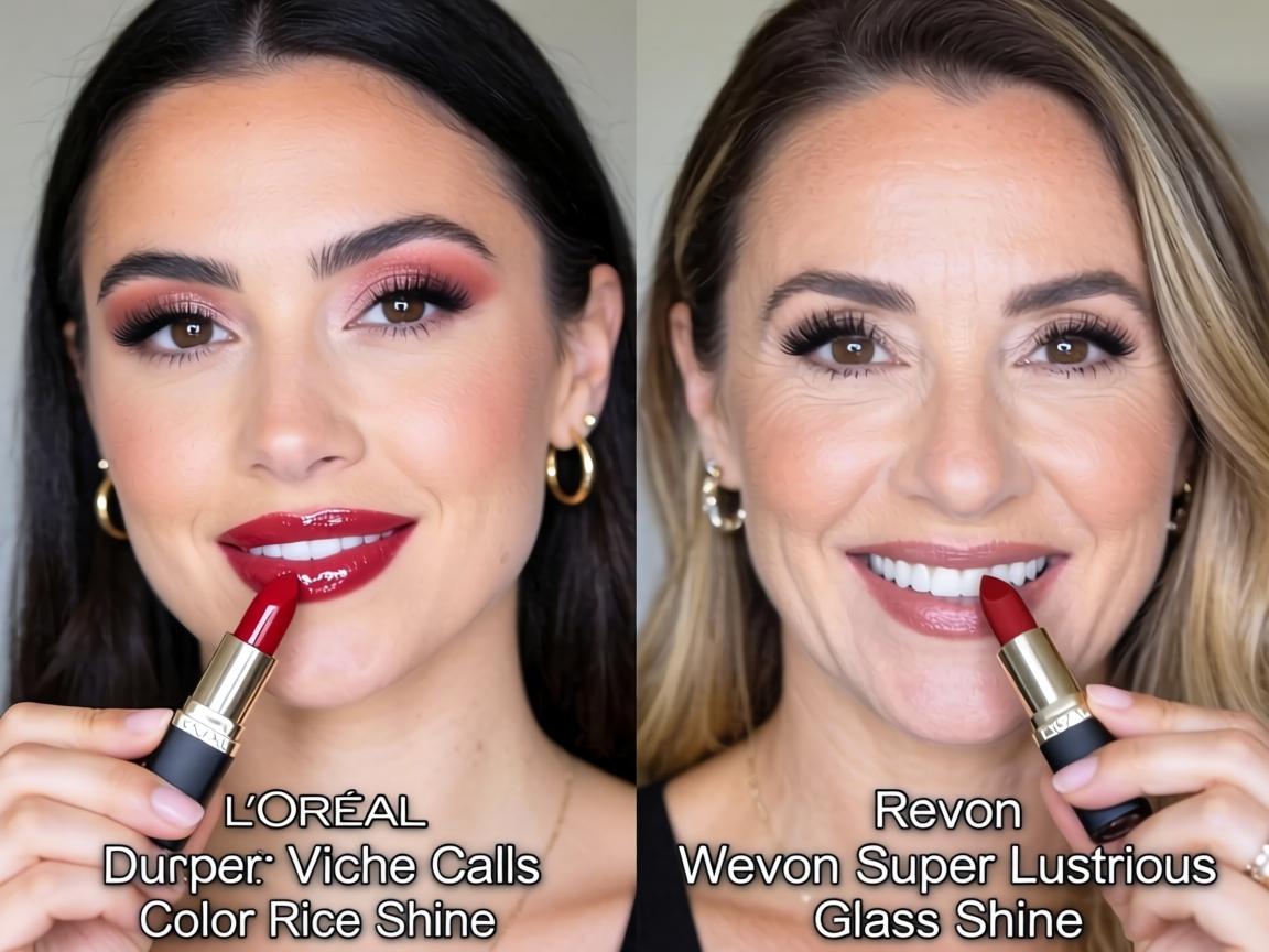 Which Drugstore Glossy Lipstick Actually Survives Back-to-Back Video Calls Without Reapplication_ L'Oreal Color Riche Shine or Revlon Super Lustrous Glass Shine_