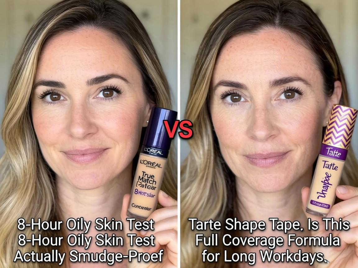 L'Oréal True Match Concealer 8-Hour Oily Skin Test vs Tarte Shape Tape_ Is This $9 Full Coverage Formula Actually Smudge-Proof for Long Workdays_