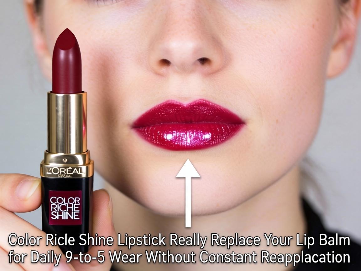 Can L'Oreal Color Riche Shine Lipstick Really Replace Your Lip Balm for Daily 9-to-5 Wear Without Constant Reapplication_