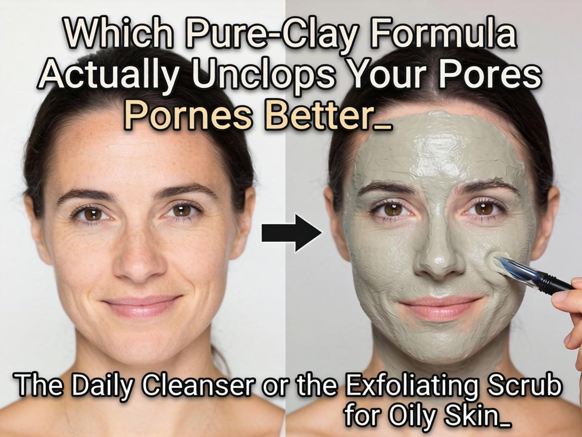 Which Pure-Clay Formula Actually Unclogs Your Pores Better_ The Daily Cleanser or the Exfoliating Scrub for Oily Skin_