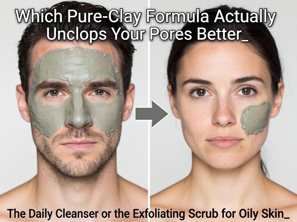 Which Pure-Clay Formula Actually Unclogs Your Pores Better_ The Daily Cleanser or the Exfoliating Scrub for Oily Skin_