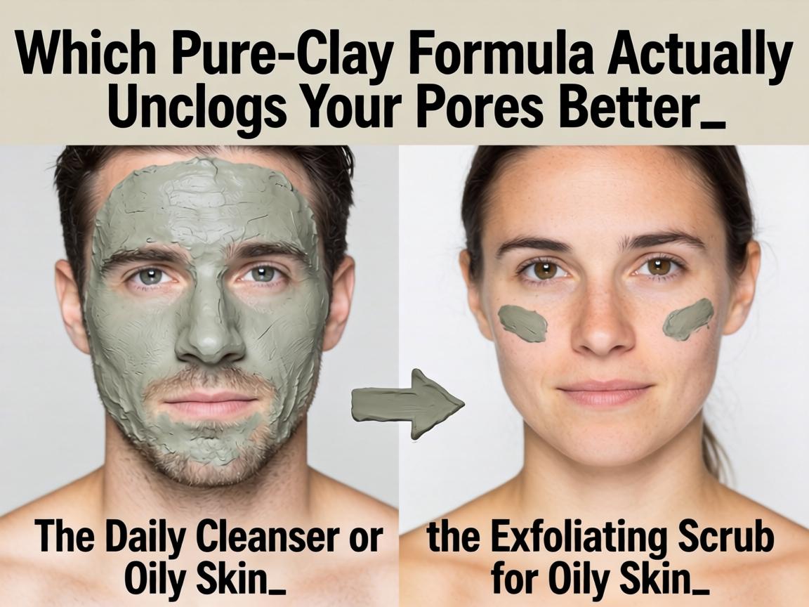 Which Pure-Clay Formula Actually Unclogs Your Pores Better_ The Daily Cleanser or the Exfoliating Scrub for Oily Skin_