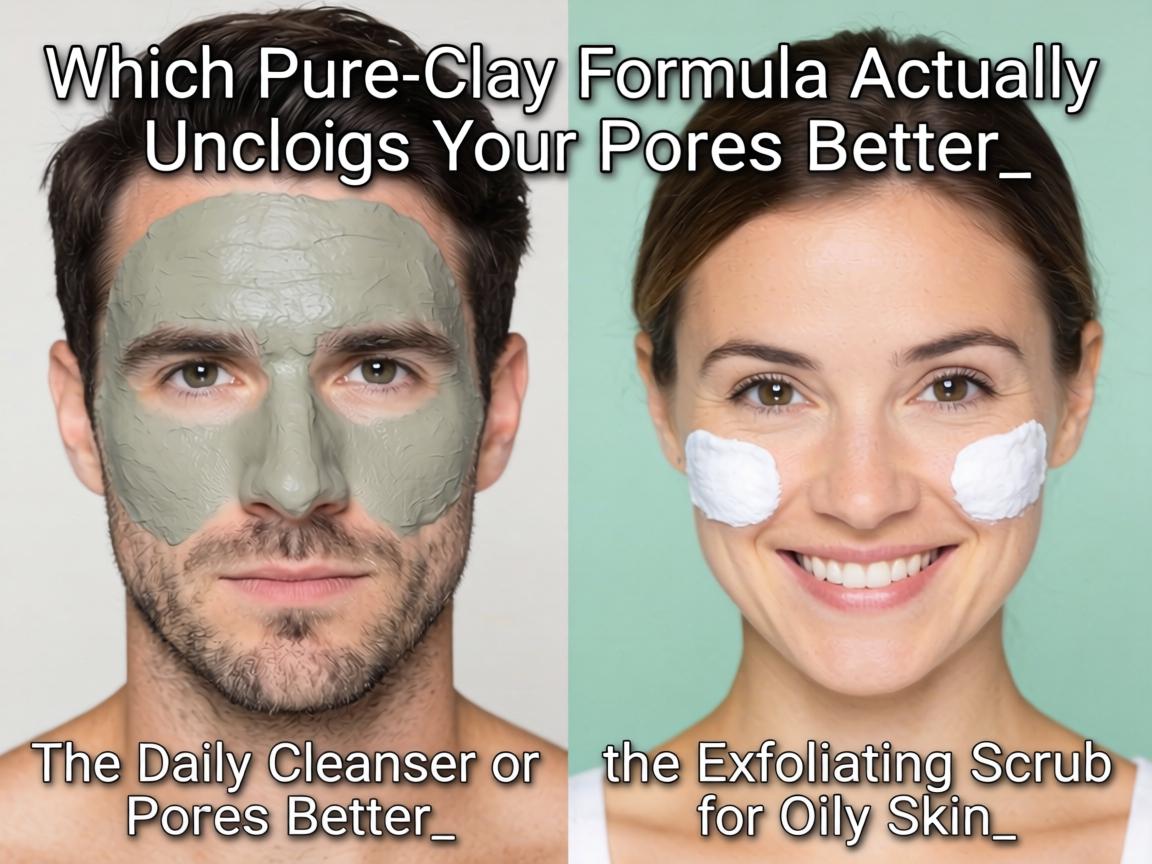 Which Pure-Clay Formula Actually Unclogs Your Pores Better_ The Daily Cleanser or the Exfoliating Scrub for Oily Skin_