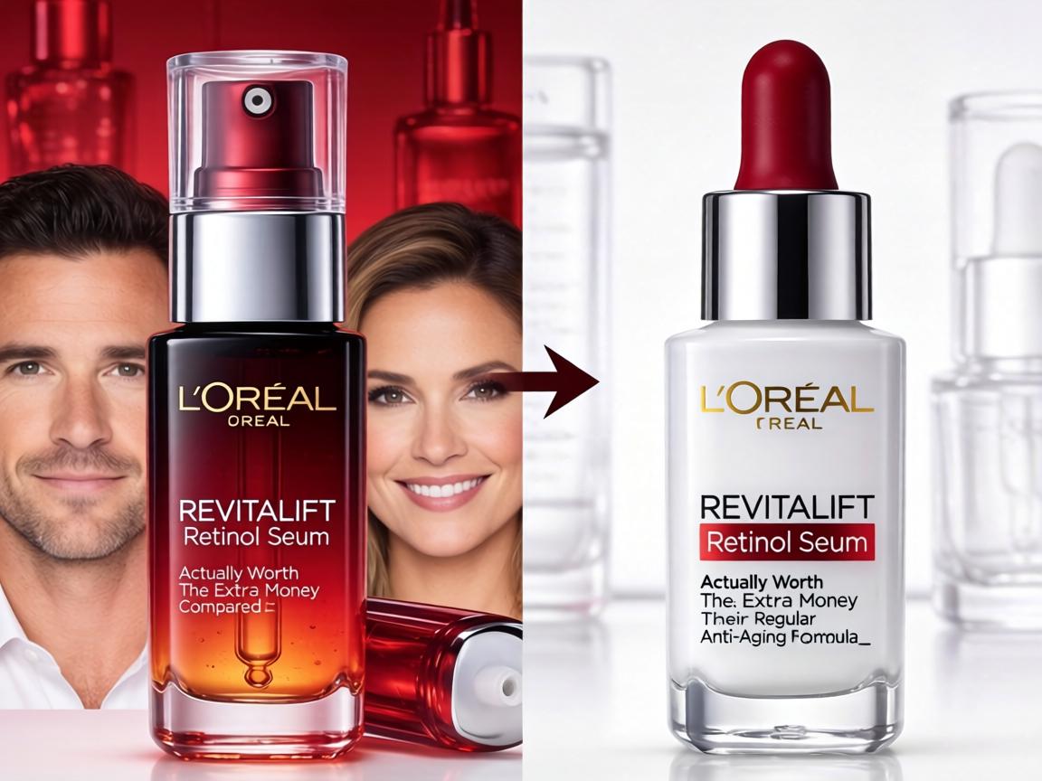 Is L'Oréal Revitalift Retinol Serum Actually Worth The Extra Money Compared To Their Regular Anti-Aging Formula_