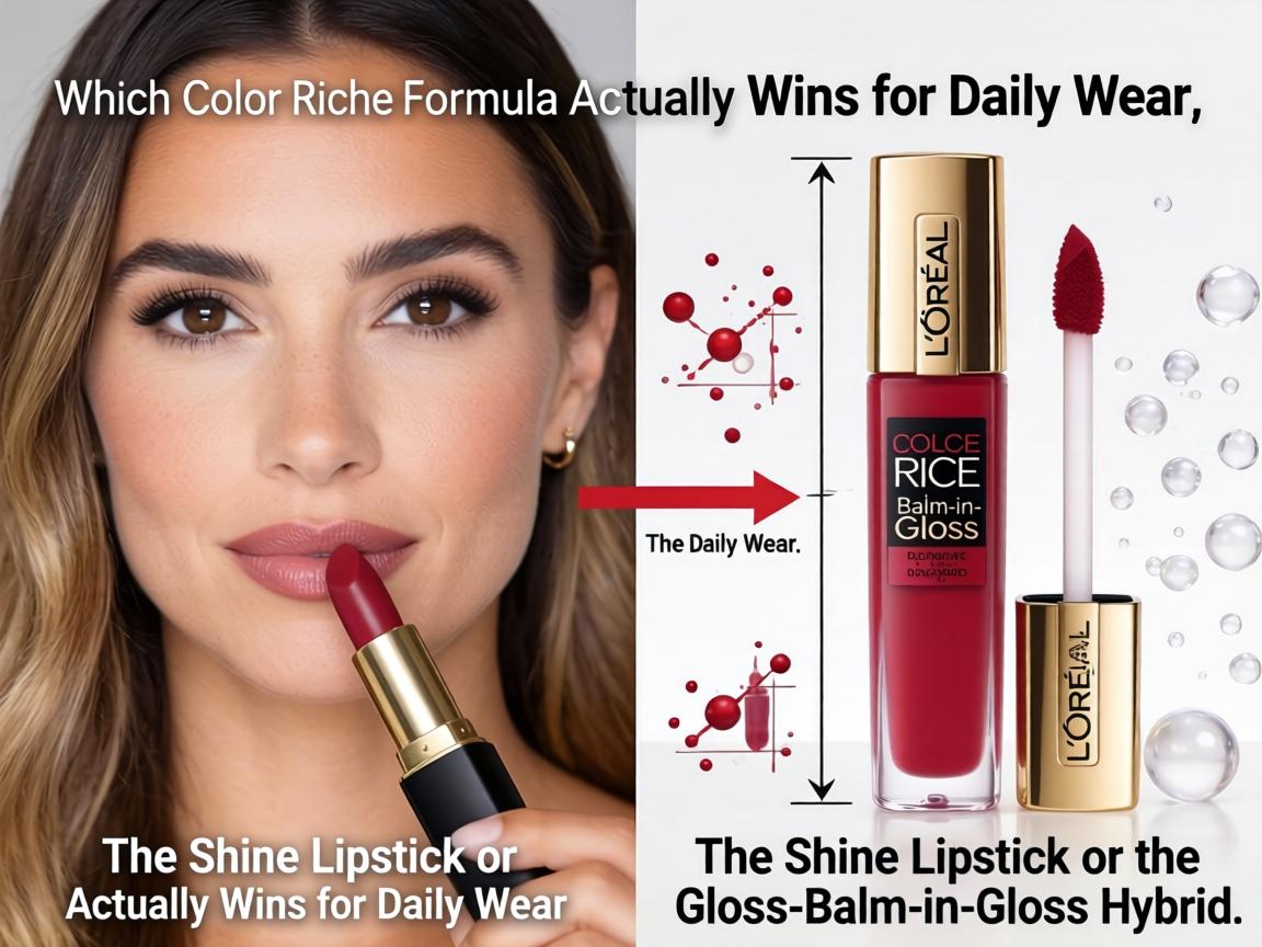 Which L'Oreal Color Riche Formula Actually Wins for Daily Wear_ The Shine Lipstick or the Gloss Balm-in-Gloss Hybrid_