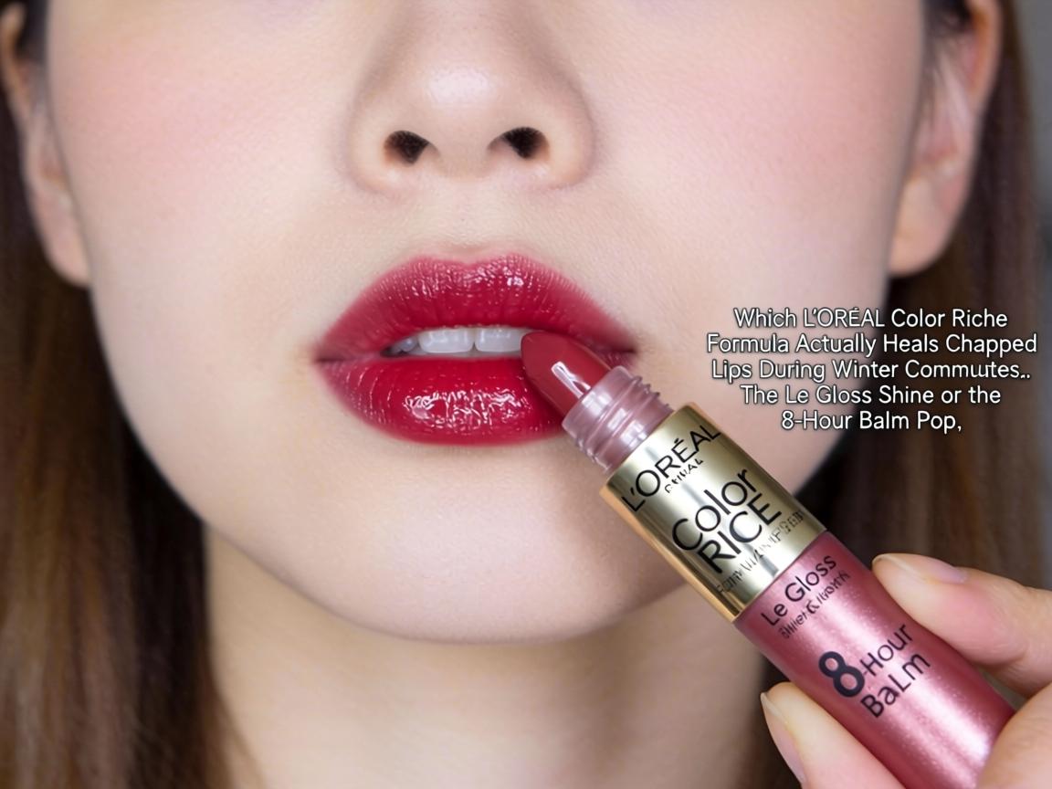 Which L'Oreal Color Riche Formula Actually Heals Chapped Lips During Winter Commutes_ The Le Gloss Shine or the 8-Hour Balm Pop_
