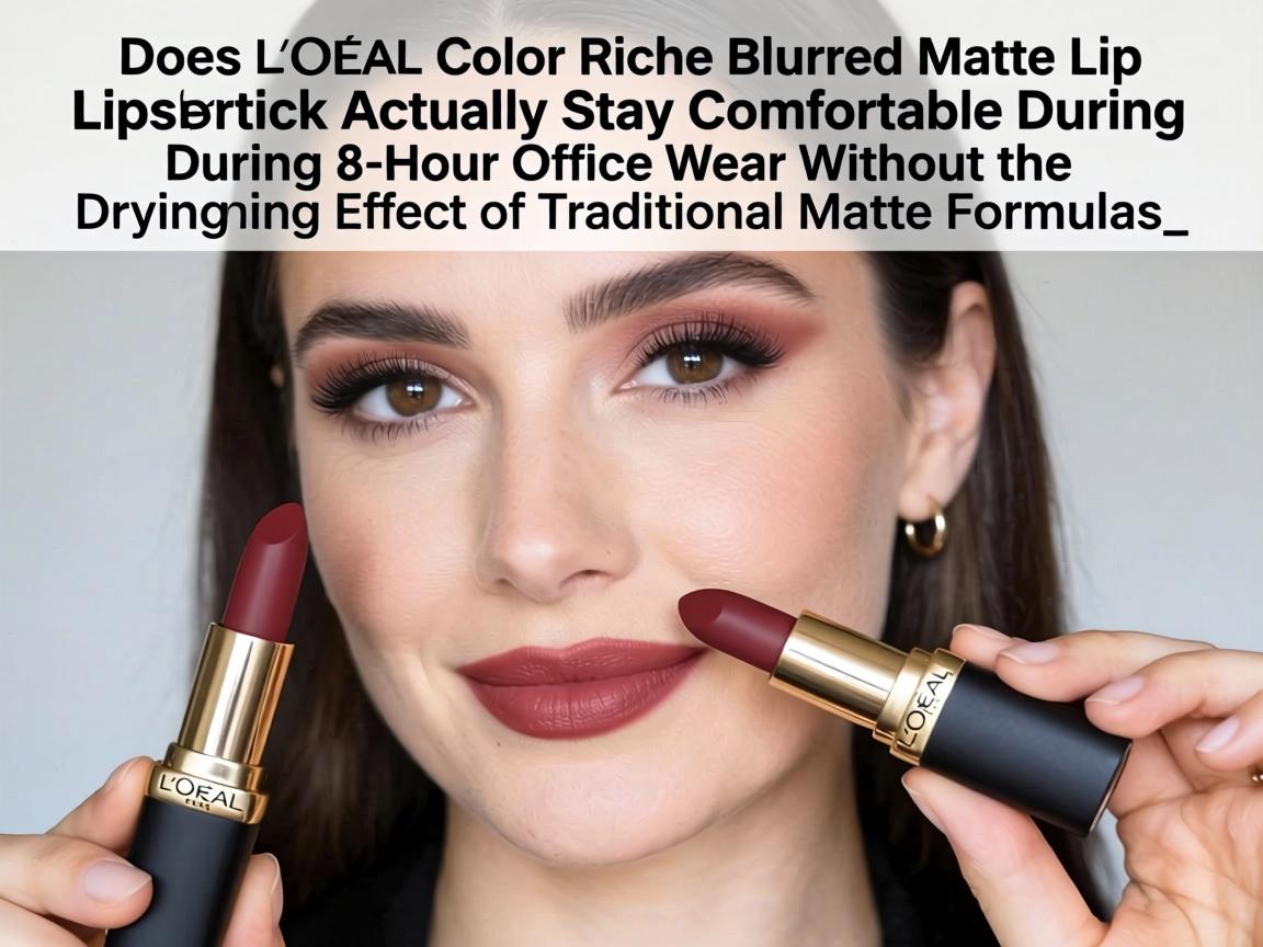 Does L'Oreal Color Riche Blurred Matte Lipstick Actually Stay Comfortable During 8-Hour Office Wear Without the Drying Effect of Traditional Matte Formulas_