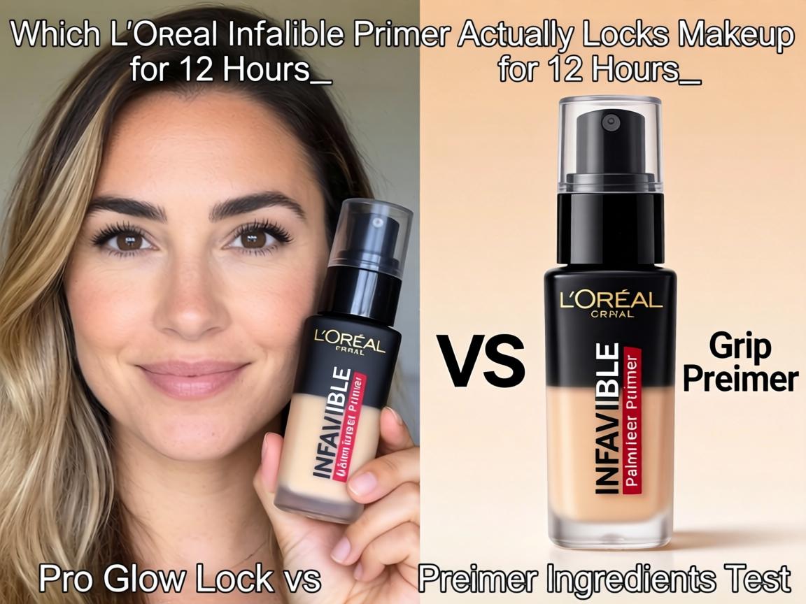 Which L'Oréal Infallible Primer Actually Locks Makeup for 12 Hours_ Pro Glow Lock vs Grip Primer Ingredients Test