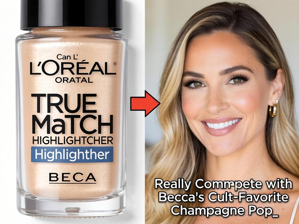 Can L'Oréal True Match Highlighter Really Compete with Becca's Cult-Favorite Champagne Pop_