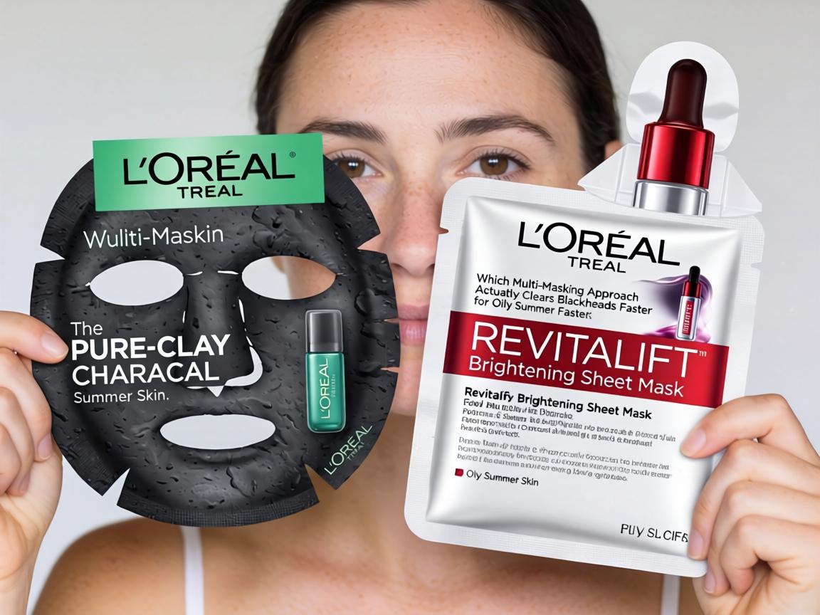 Which Multi-Masking Approach Actually Clears Blackheads Faster for Oily Summer Skin_ L'Oréal Pure-Clay Charcoal or Revitalift Brightening Sheet Mask_