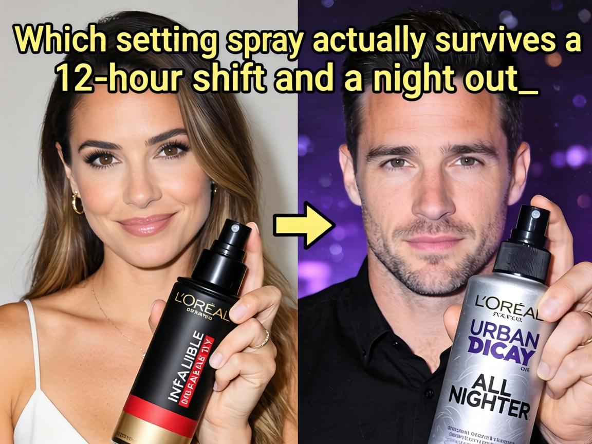 Which setting spray actually survives a 12-hour shift and a night out_ L'Oréal Infallible or Urban Decay All Nighter_