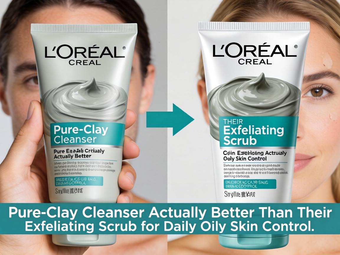 Is L'Oréal's Pure-Clay Cleanser Actually Better Than Their Exfoliating Scrub for Daily Oily Skin Control_