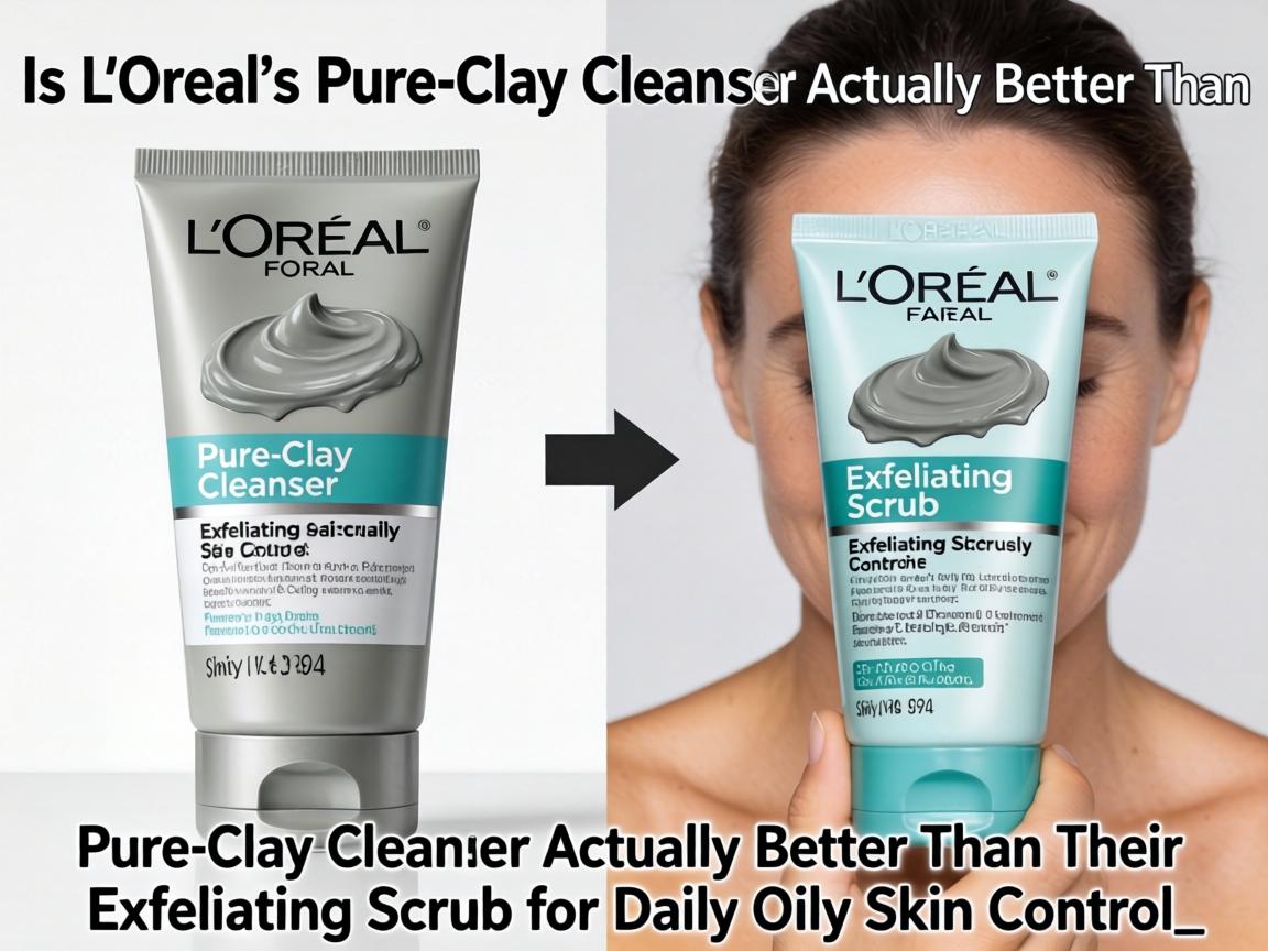 Is L'Oréal's Pure-Clay Cleanser Actually Better Than Their Exfoliating Scrub for Daily Oily Skin Control_