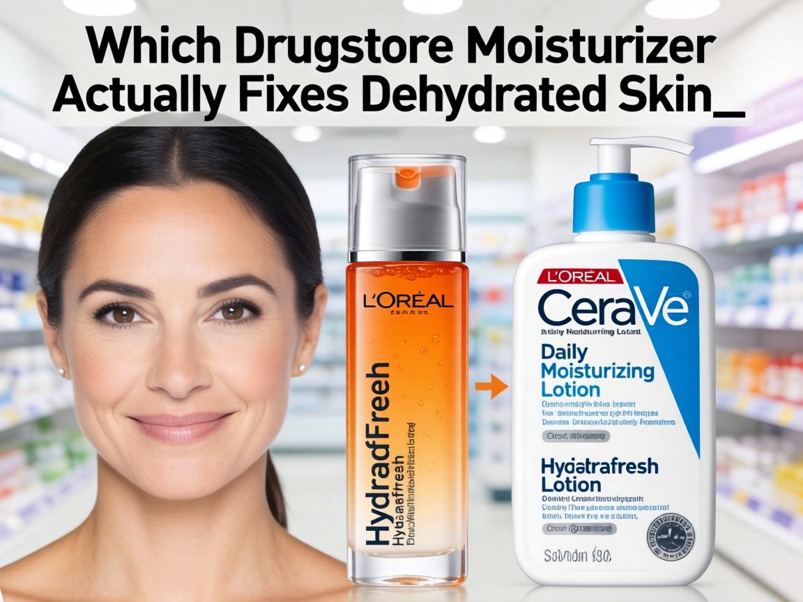 Which Drugstore Moisturizer Actually Fixes Dehydrated Skin_ L'Oréal Hydrafresh or CeraVe Daily Moisturizing Lotion_