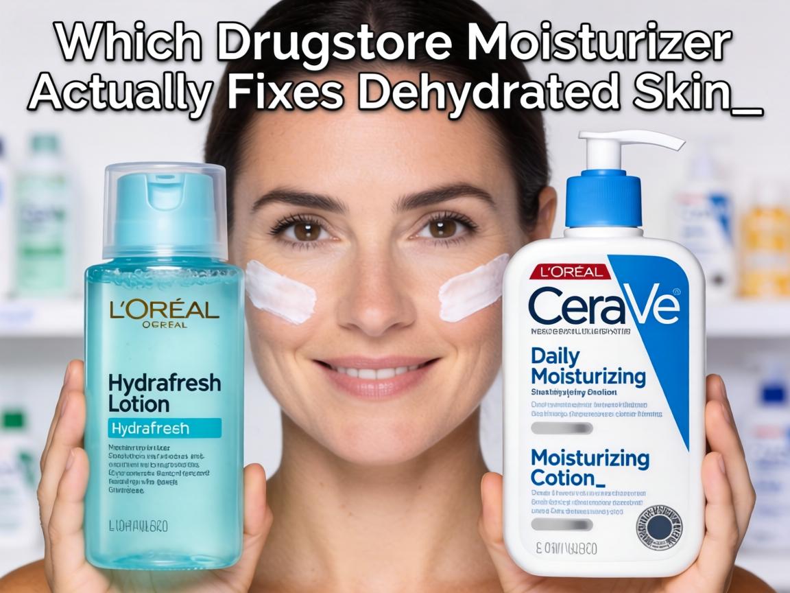 Which Drugstore Moisturizer Actually Fixes Dehydrated Skin_ L'Oréal Hydrafresh or CeraVe Daily Moisturizing Lotion_