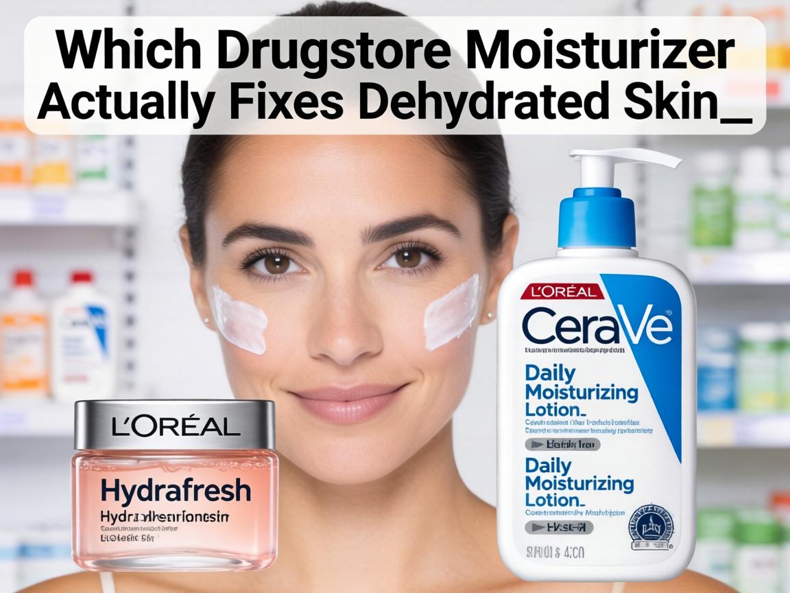 Which Drugstore Moisturizer Actually Fixes Dehydrated Skin_ L'Oréal Hydrafresh or CeraVe Daily Moisturizing Lotion_