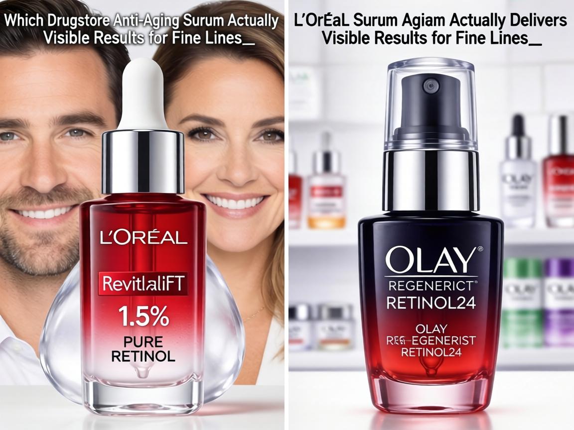 Which Drugstore Anti-Aging Serum Actually Delivers Visible Results for Fine Lines_ L'Oréal Revitalift 1.5% Pure Retinol or Olay Regenerist Retinol24_