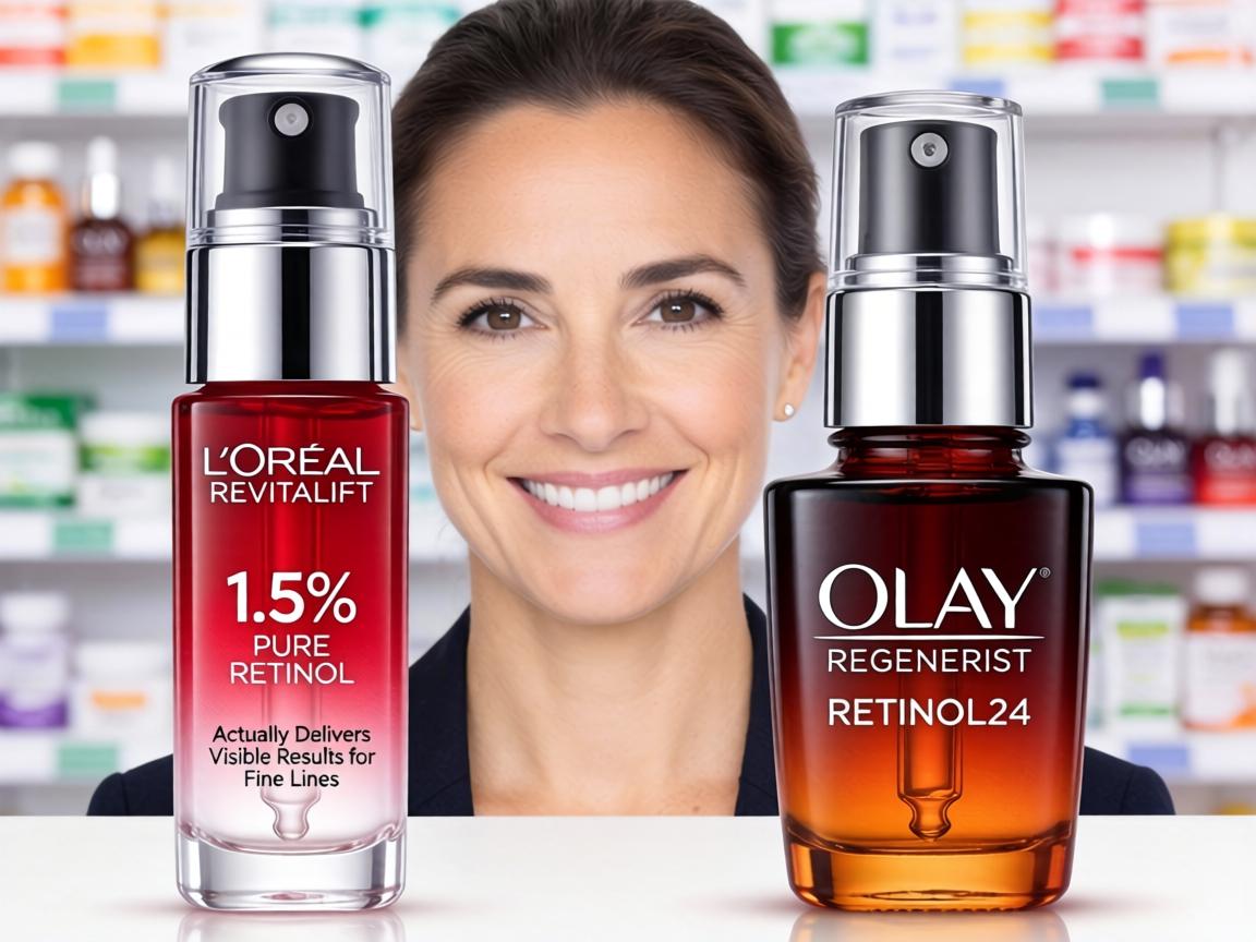 Which Drugstore Anti-Aging Serum Actually Delivers Visible Results for Fine Lines_ L'Oréal Revitalift 1.5% Pure Retinol or Olay Regenerist Retinol24_