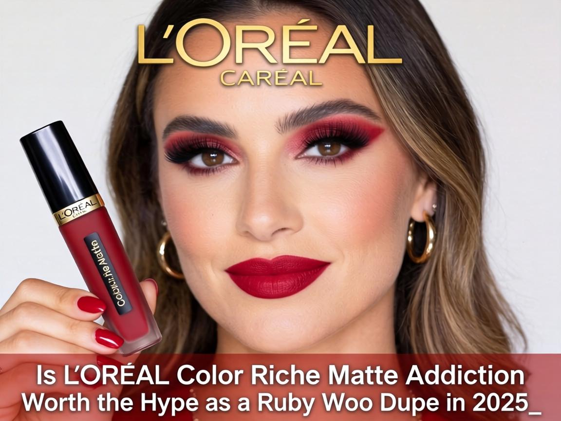 Is L'Oréal Color Riche Matte Addiction Worth the Hype as a Ruby Woo Dupe in 2025_