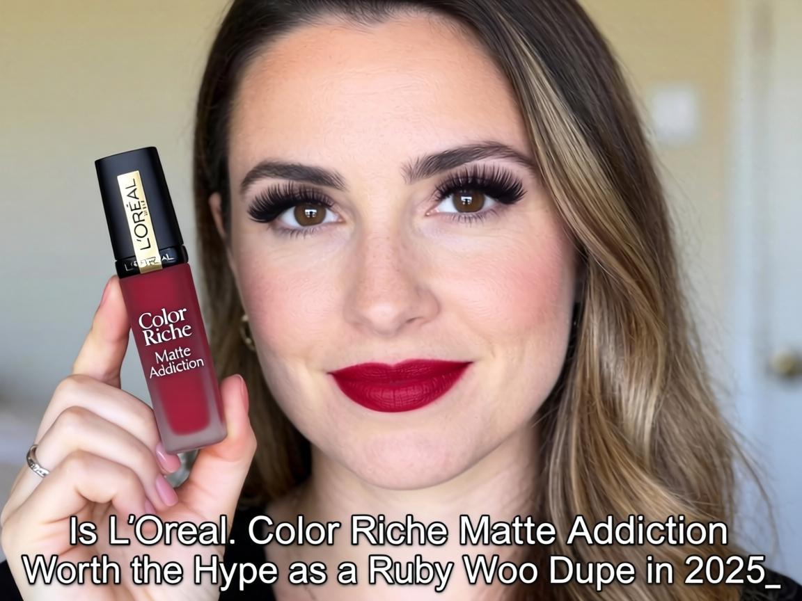 Is L'Oréal Color Riche Matte Addiction Worth the Hype as a Ruby Woo Dupe in 2025_