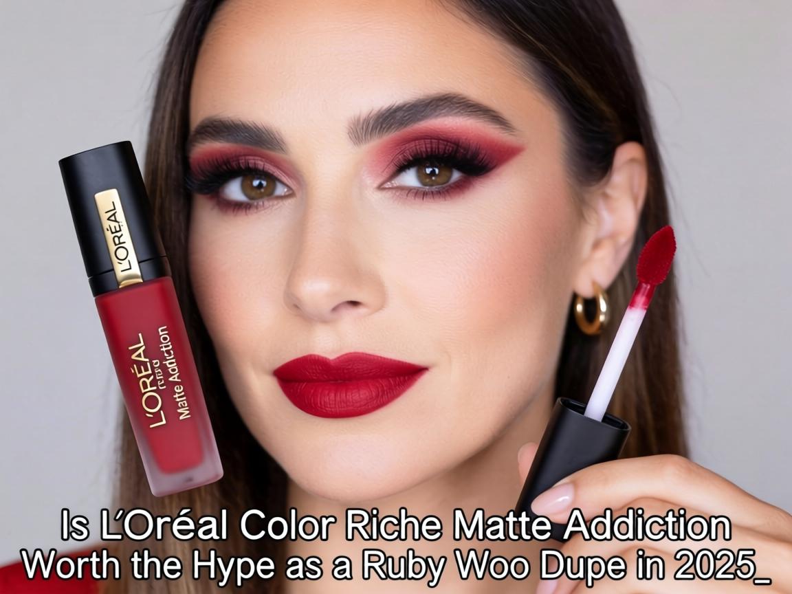Is L'Oréal Color Riche Matte Addiction Worth the Hype as a Ruby Woo Dupe in 2025_
