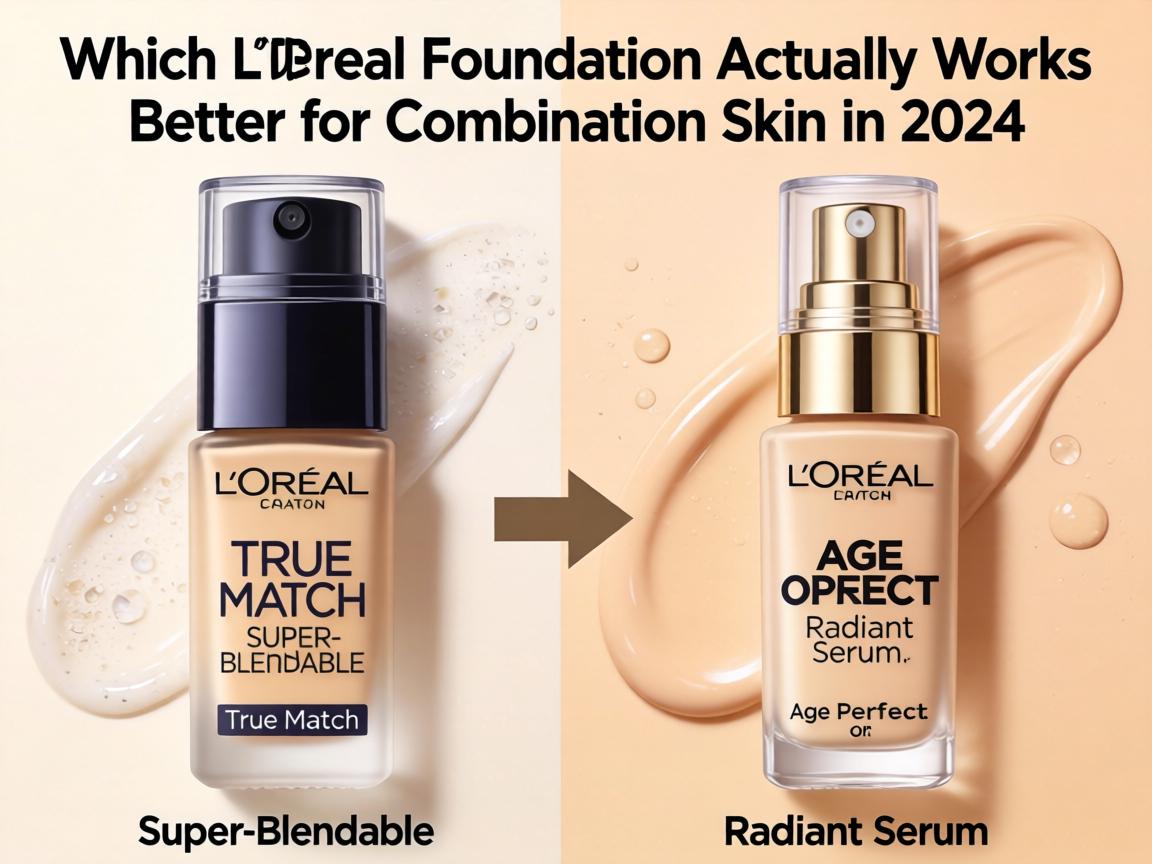 Which L'Oréal Foundation Actually Works Better for Combination Skin in 2024_ True Match Super-Blendable or Age Perfect Radiant Serum_