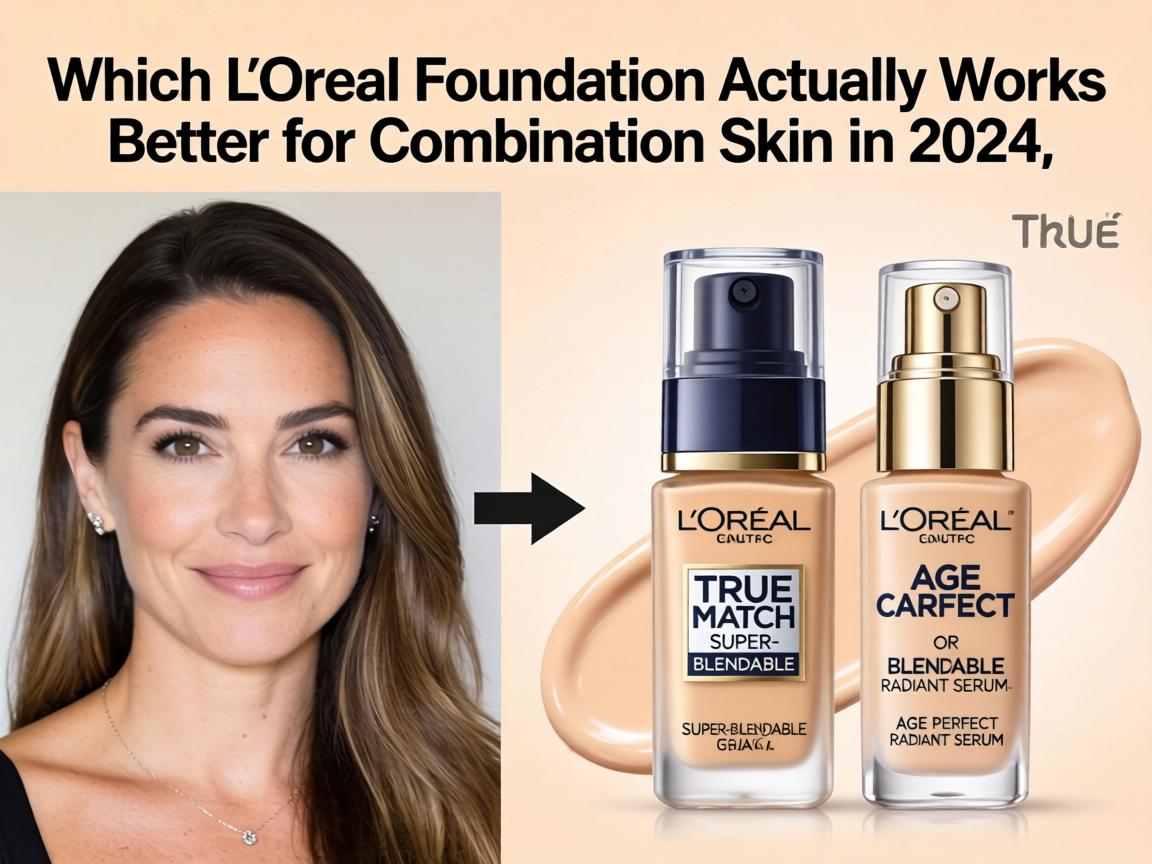 Which L'Oréal Foundation Actually Works Better for Combination Skin in 2024_ True Match Super-Blendable or Age Perfect Radiant Serum_