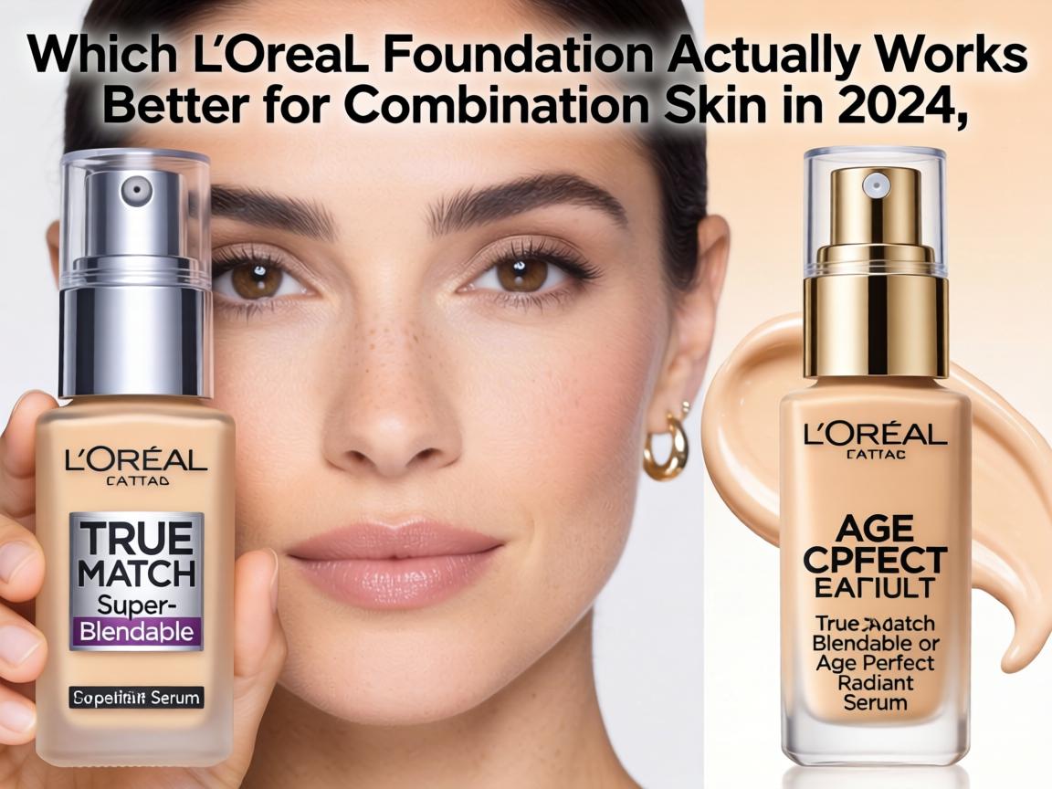 Which L'Oréal Foundation Actually Works Better for Combination Skin in 2024_ True Match Super-Blendable or Age Perfect Radiant Serum_