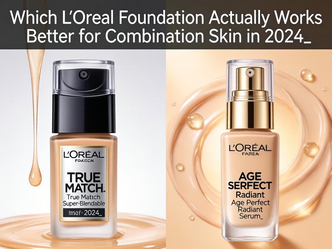 Which L'Oréal Foundation Actually Works Better for Combination Skin in 2024_ True Match Super-Blendable or Age Perfect Radiant Serum_