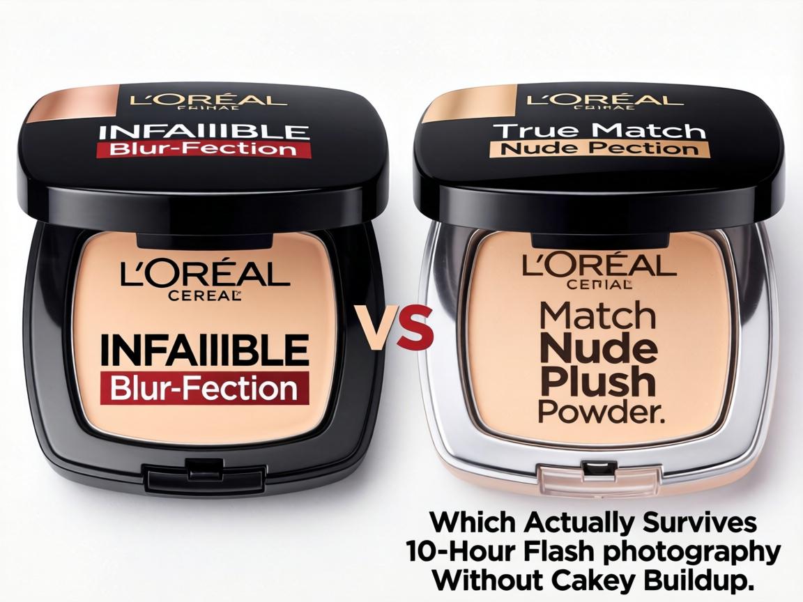 L'Oréal Infallible Blur-fection vs True Match Nude Plush Powder_ Which Actually Survives 10-Hour Flash Photography Without Cakey Buildup_