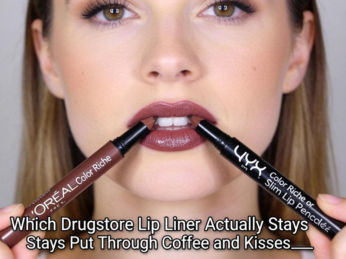 Which Drugstore Lip Liner Actually Stays Put Through Coffee and Kisses_ L’Oréal Color Riche or NYX Slim Lip Pencil_