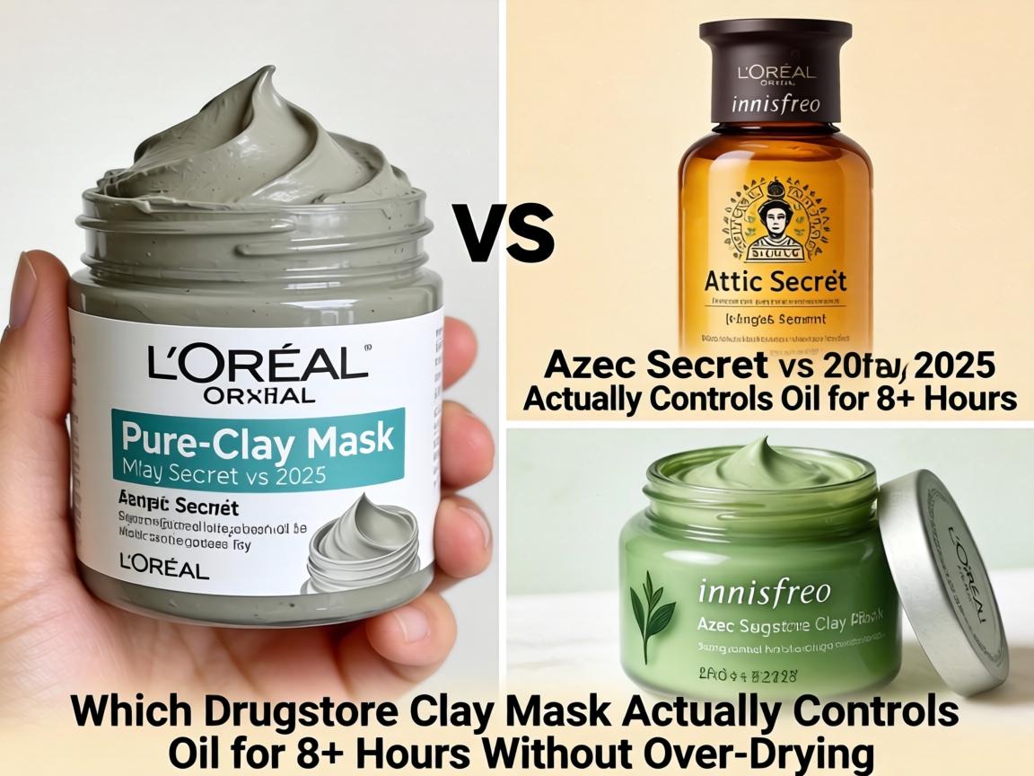 L'Oréal Pure-Clay Mask vs Aztec Secret vs Innisfree 2025_ Which Drugstore Clay Mask Actually Controls Oil for 8+ Hours Without Over-Drying_
