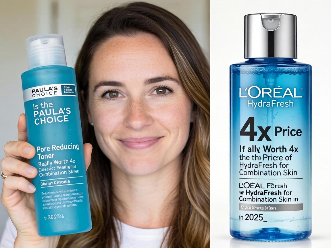 Is the Paula's Choice Pore-Reducing Toner Really Worth 4x the Price of L'Oreal HydraFresh for Combination Skin in 2025_