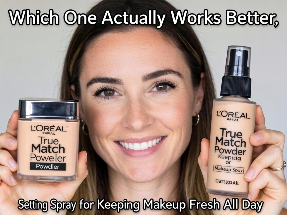 Which One Actually Works Better_ L'Oréal True Match Powder or Setting Spray for Keeping Makeup Fresh All Day_