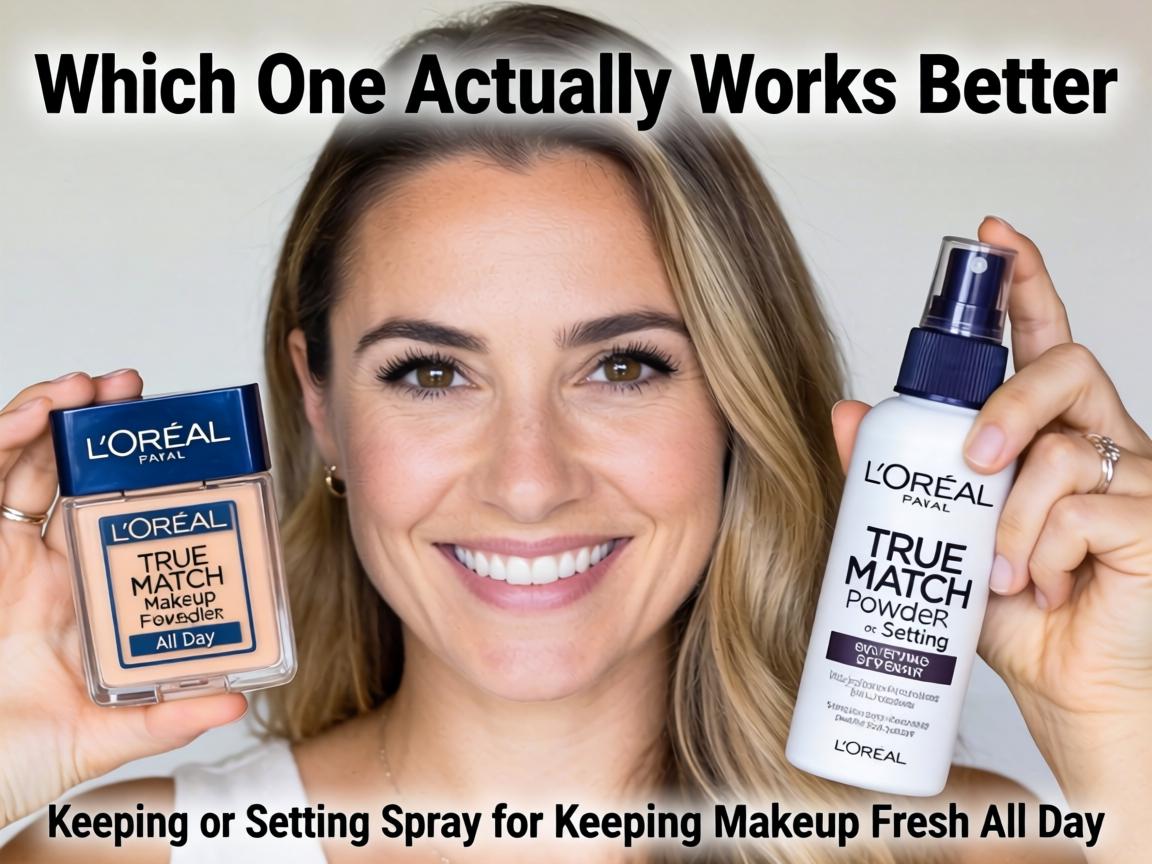 Which One Actually Works Better_ L'Oréal True Match Powder or Setting Spray for Keeping Makeup Fresh All Day_