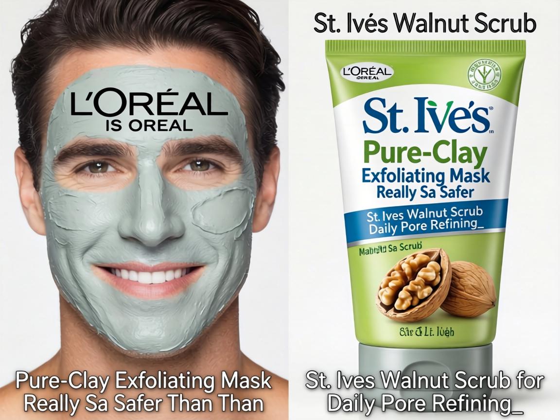 Is L'Oréal Pure-Clay Exfoliating Mask Really Safer Than St. Ives Walnut Scrub for Daily Pore Refining_