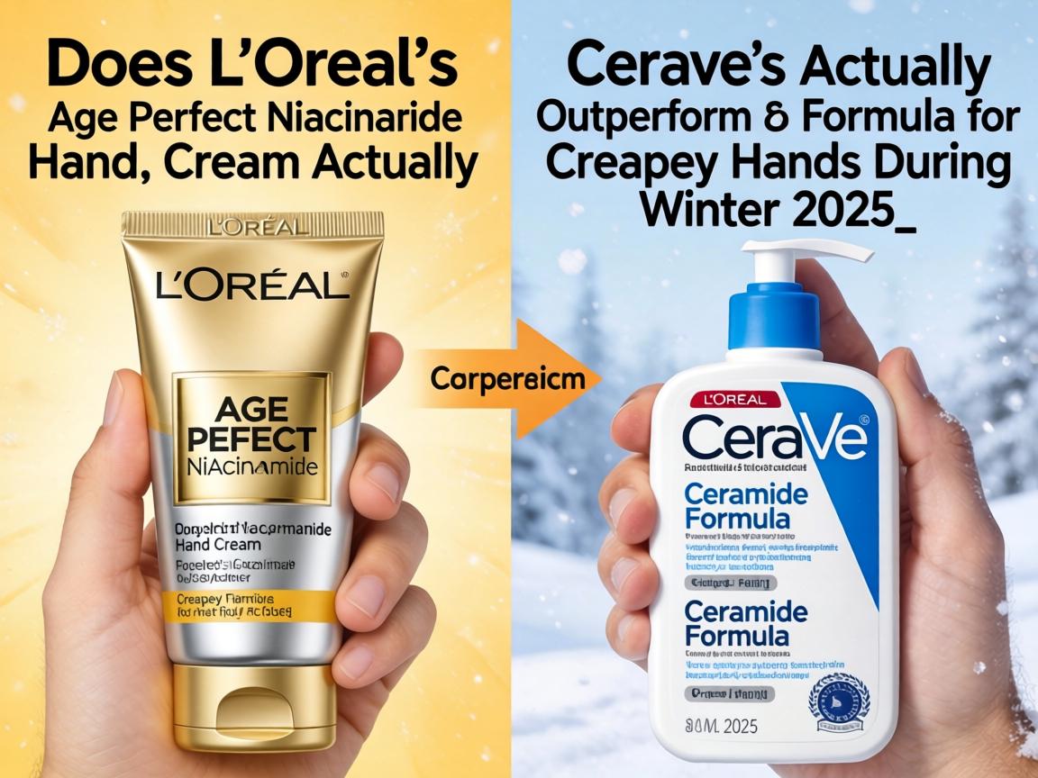 Does L'Oréal's Age Perfect Niacinamide Hand Cream Actually Outperform CeraVe's Ceramide Formula for Crepey Hands During Winter 2025_